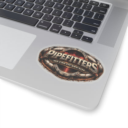 Pipefitters We Can Fit Any Size Sticker, Pipefitter Hardhat Stickers