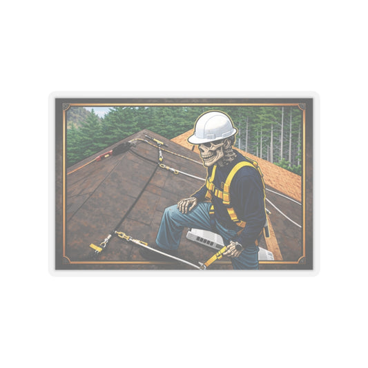 Roofer Skeleton Sticker, Roofing Pride Hardhat Stickers