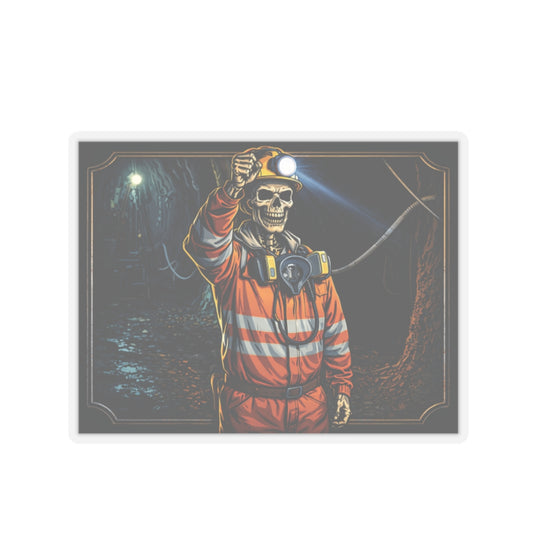 Miner Skeleton Sticker, Mining Hardhat Stickers