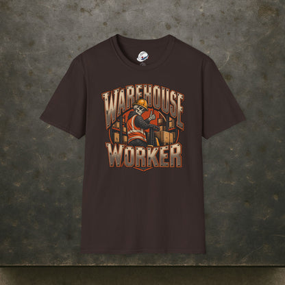 Warehouse Worker Skeleton Thumbs-Up Industrial Mascot T-Shirt