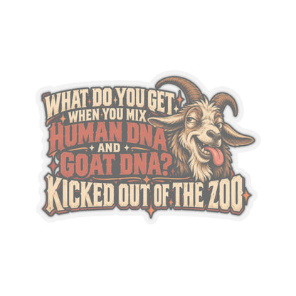 What Do You Get When You Mix Human DNA and Goat DNA? Kicked Out of the Zoo, Trades Men’s Sticker