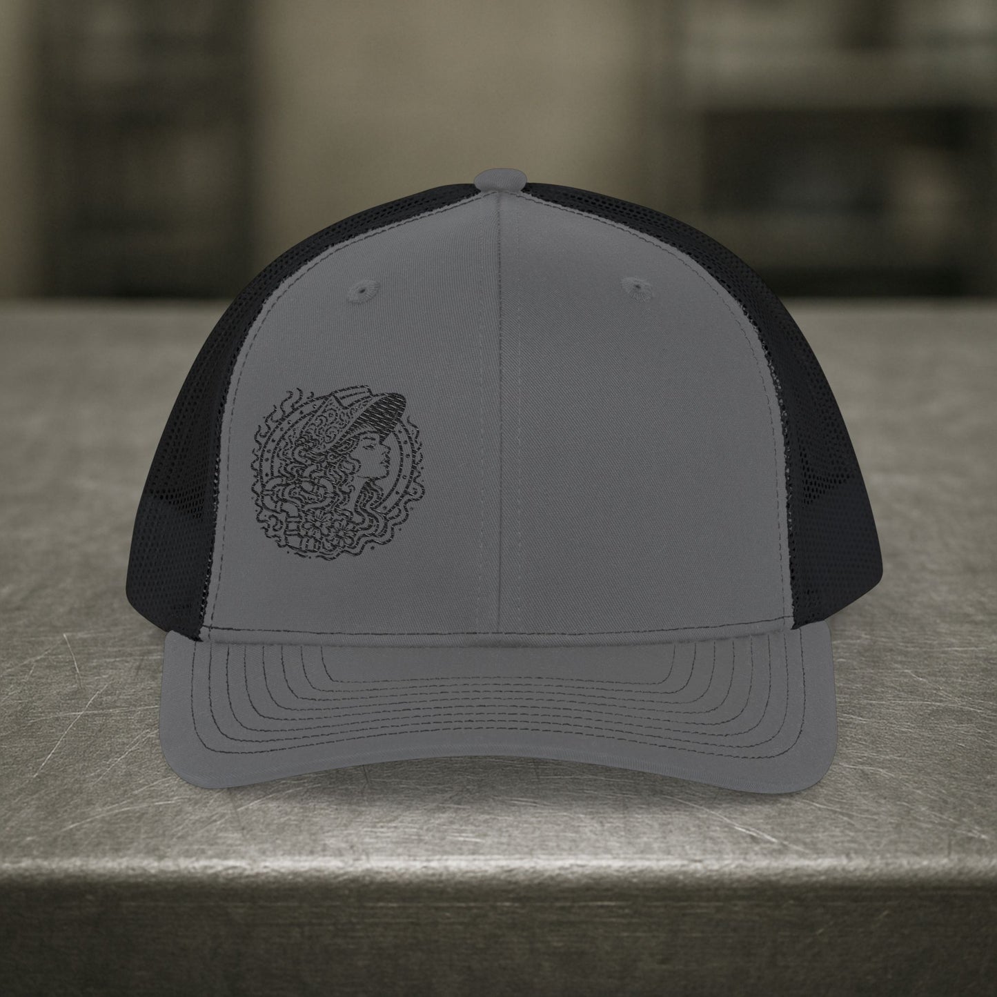 Floral Female Pipefitter Portrait Hat, Pipefitter Hat