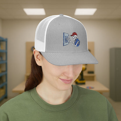 Embroidered Skeleton Electrician Panel Work hat, Electrician cap