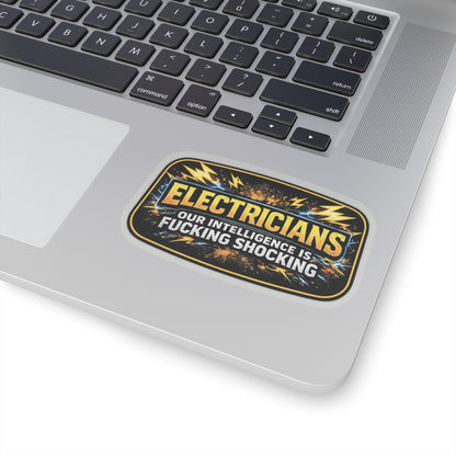 Electricians Our Intelligence Is Fucking Shocking Sticker, Electrician Hardhat Stickers