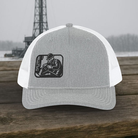 Embroidered Skeleton Derrickhand hat, Derrickhand cap