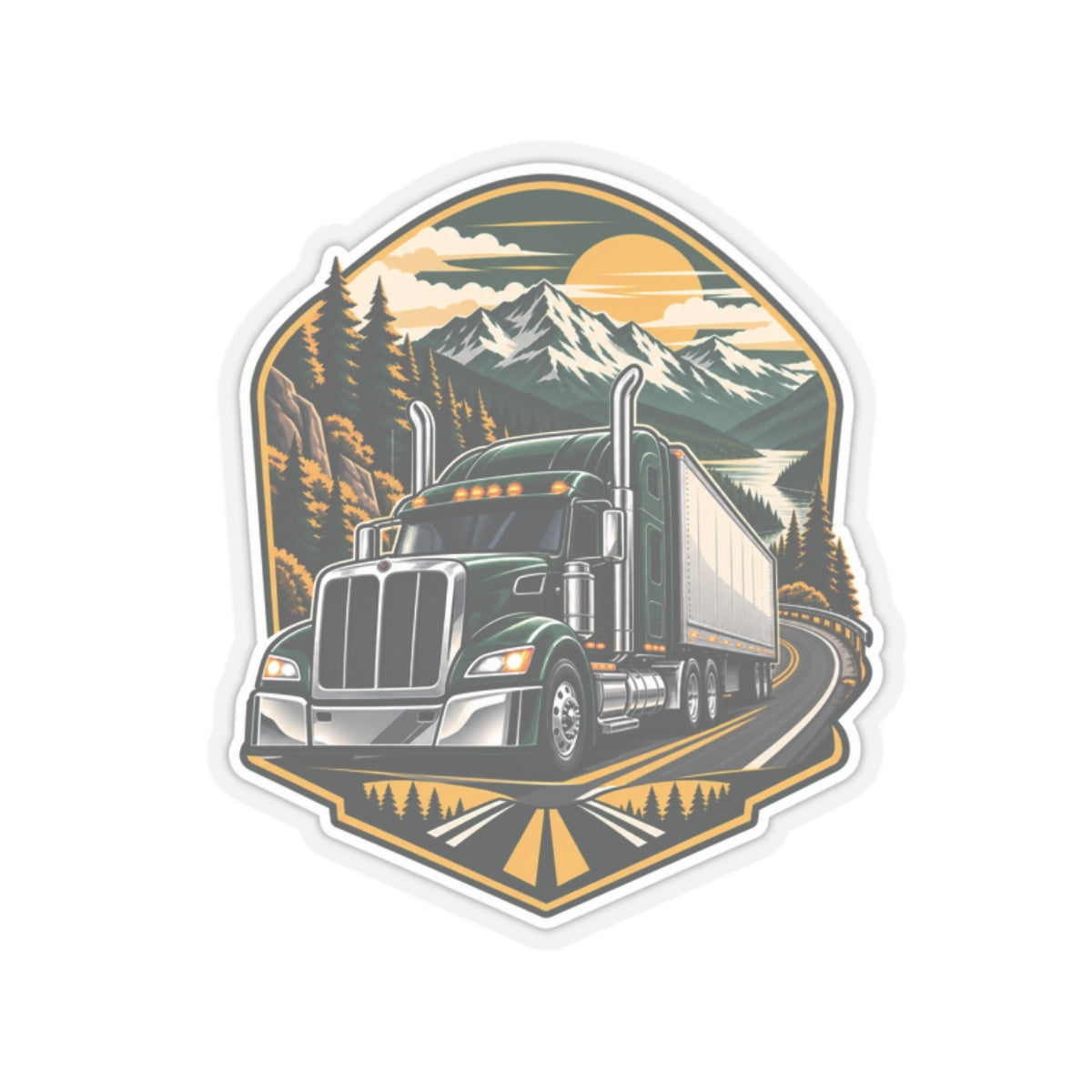 Mountain Haul Semi Sticker, Truck Driver Sticker
