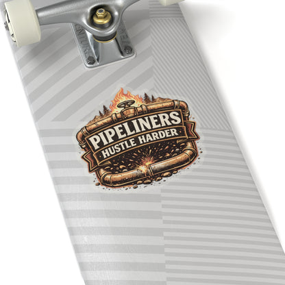 Pipeliner hustle harder sticker, Pipeliner hardhat stickers