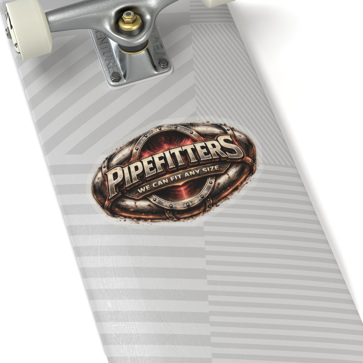 Pipefitters We Can Fit Any Size Sticker, Pipefitter Hardhat Stickers