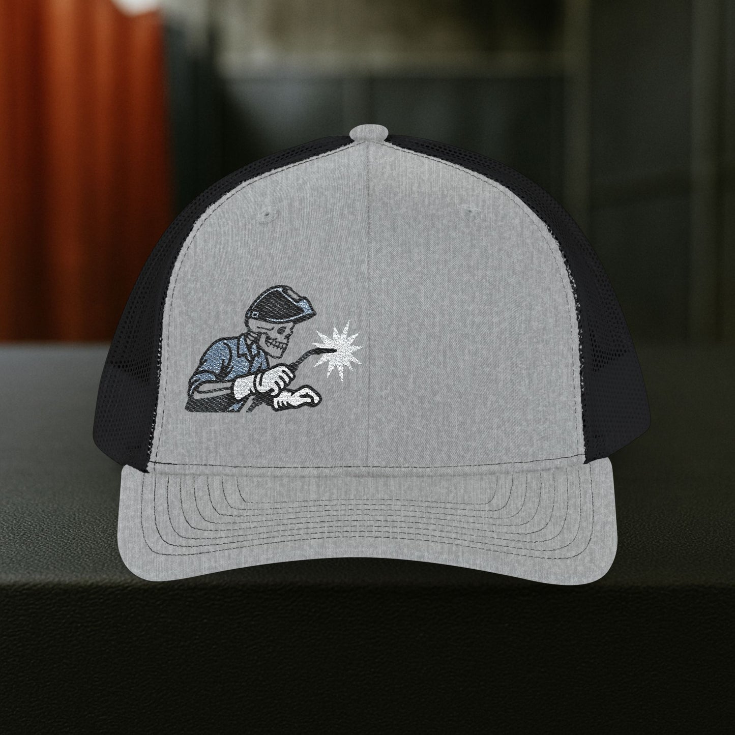 Welder Skeleton Embroidered Hat, Welding Trade Torch Cap