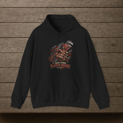 'Make Hands Tough Again' Men's Hoodie, Motivational Sweater