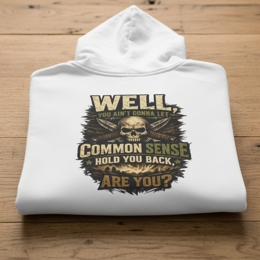 'Common Sense Won't Hold You Back' Sweater, Ignore Common Sense Funny Hoodie