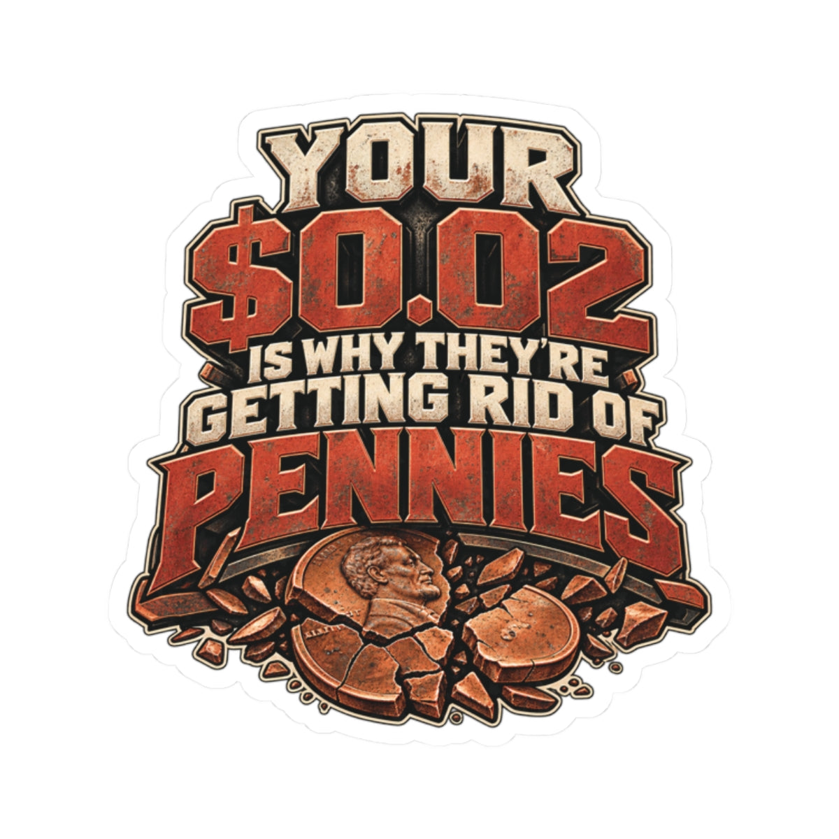 Your $0.02 Is Why They’re Getting Rid of Pennies, Skilled Trades Men’s Sticker