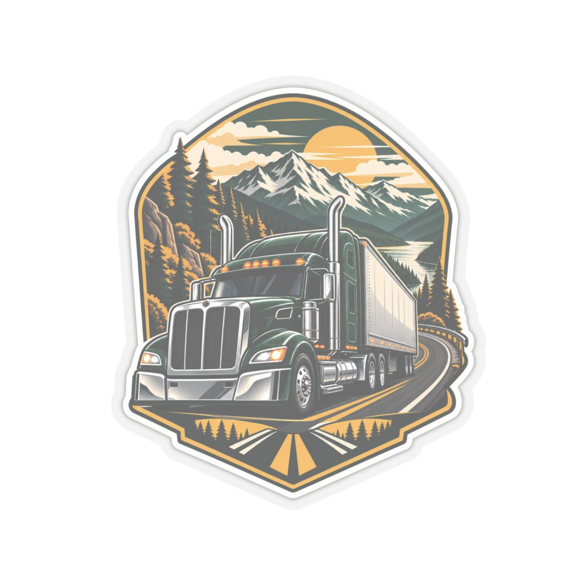 Mountain Haul Semi Sticker, Truck Driver Sticker