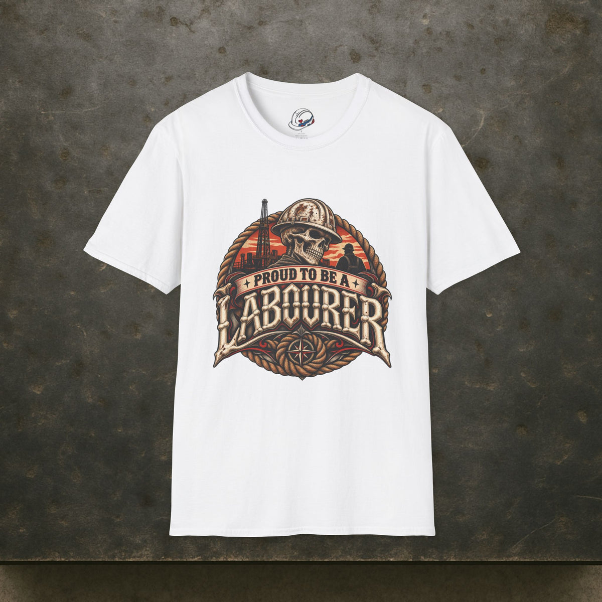 Proud to Be a Labourer Skull Hardhat Oilfield T-Shirt