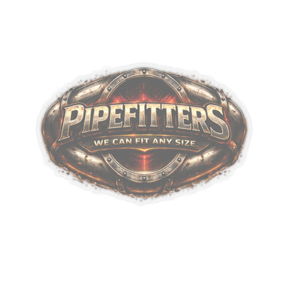 Pipefitters We Can Fit Any Size Sticker, Pipefitter Hardhat Stickers