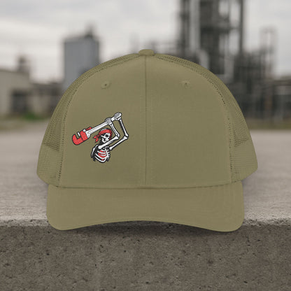 Pipefitter Skeleton Rage Hat, Pipe fitter skull cap