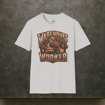 Warehouse Worker Skeleton Thumbs-Up Industrial Mascot T-Shirt