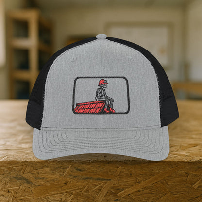 Roofer Break Time Hat, Roofing Skeleton Trade Cap