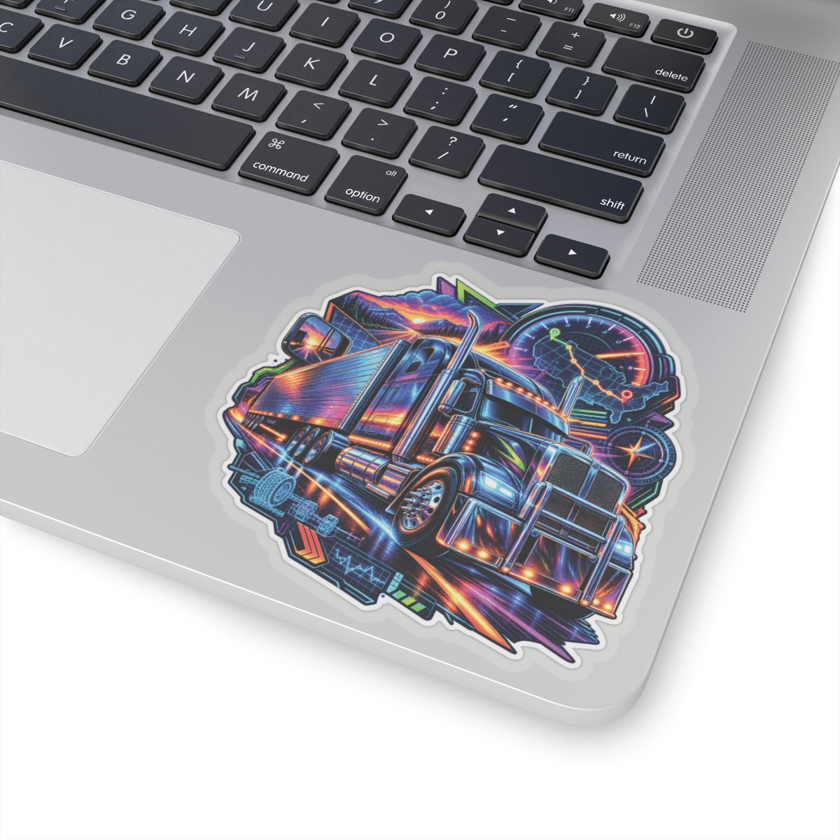 Neon Highway Semi Sticker, Truck Driver Graphic Sticker