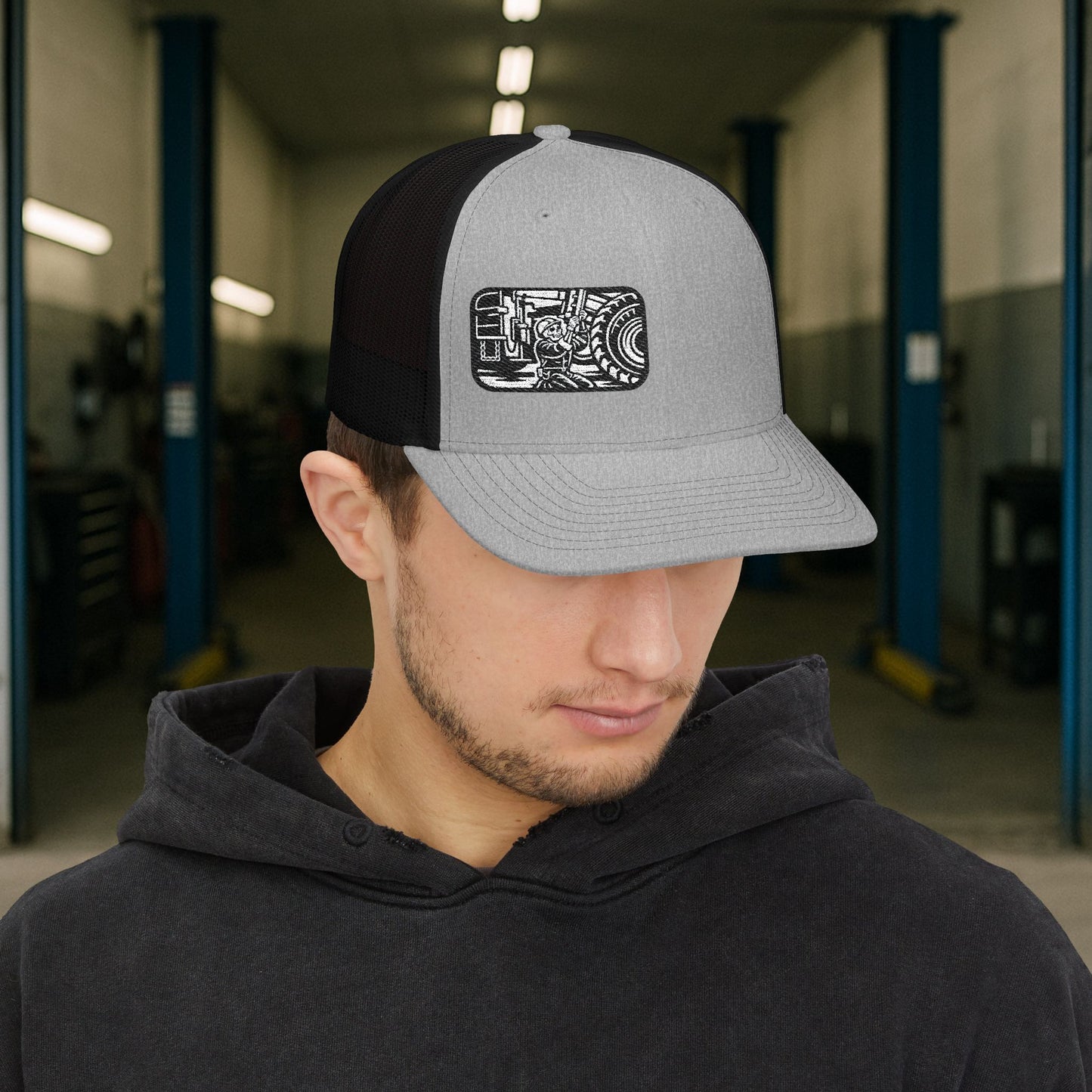 Heavy Duty Mechanic Suspension Skeletal Hat, HDM Embroidered Cap