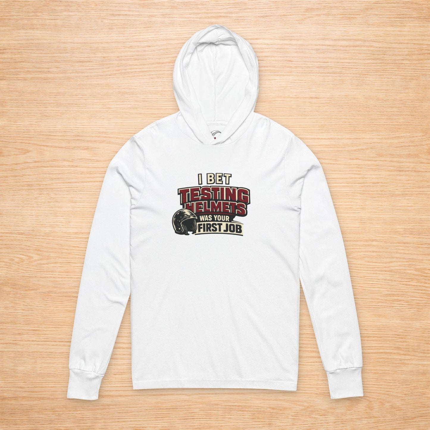 'Testing Helmets First Job' Sweater, Funny Work Hoodie