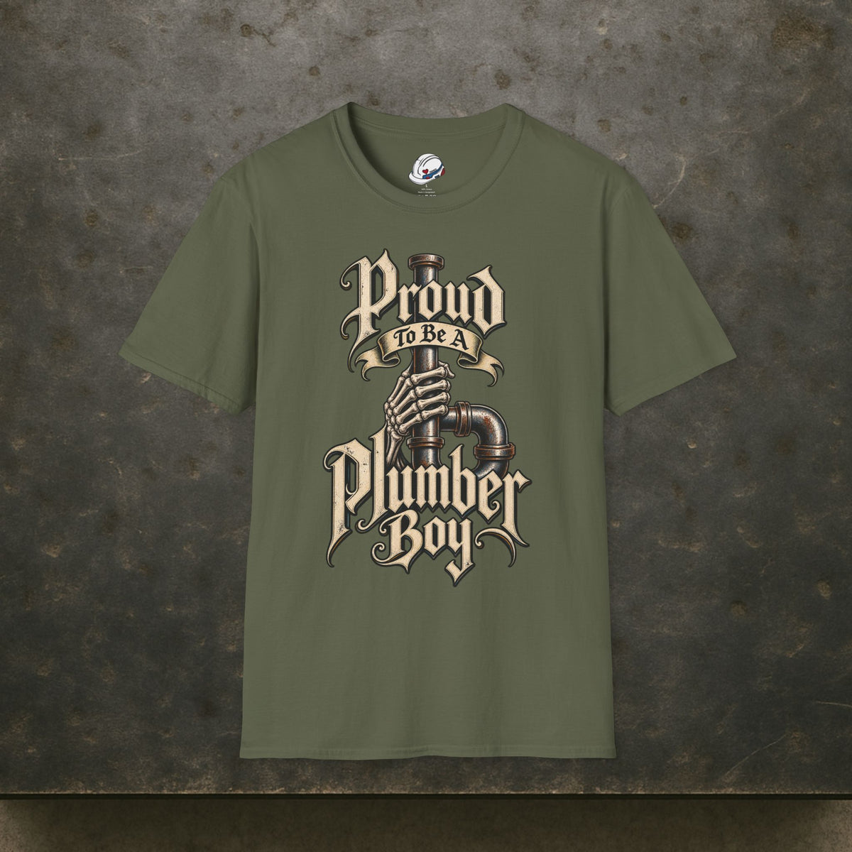 Proud To Be A Plumber Boy Skeletal Pipework Men's T-Shirt