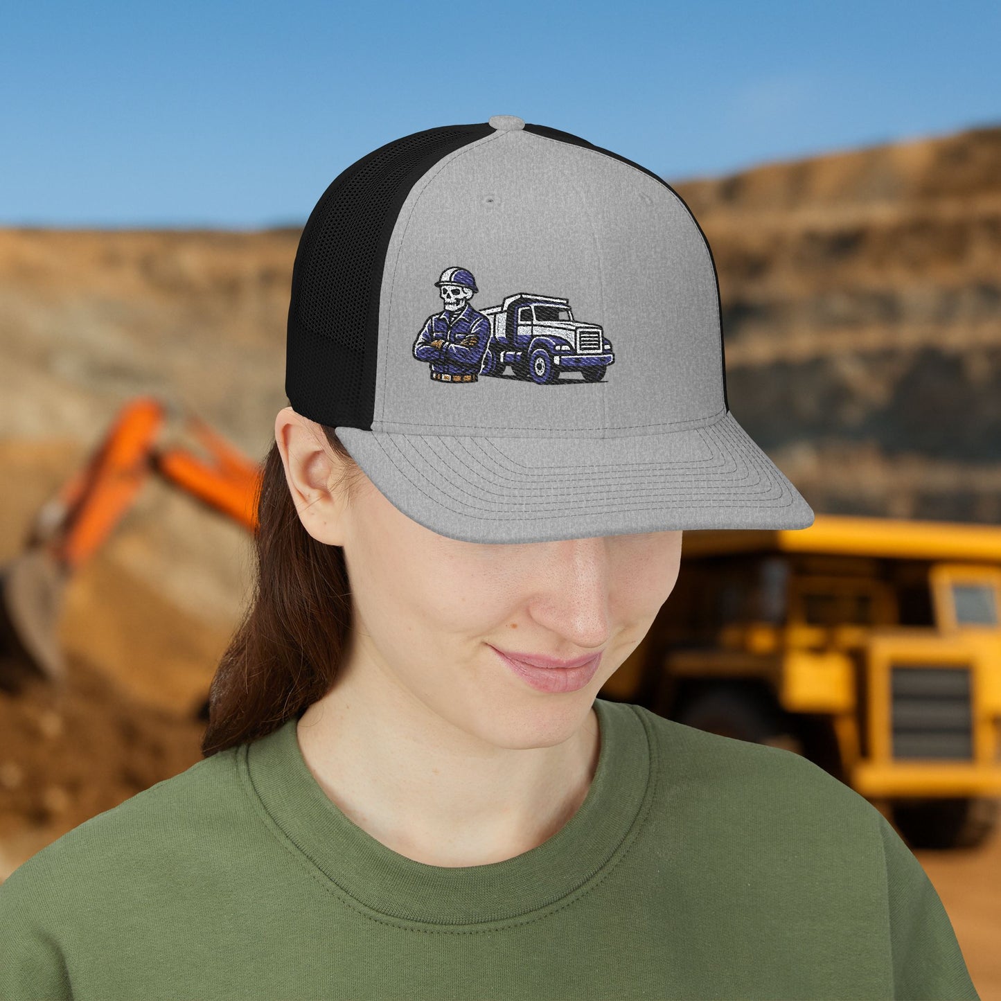 Equipment Operator Skeleton hat, Equipment Operator embroidered cap