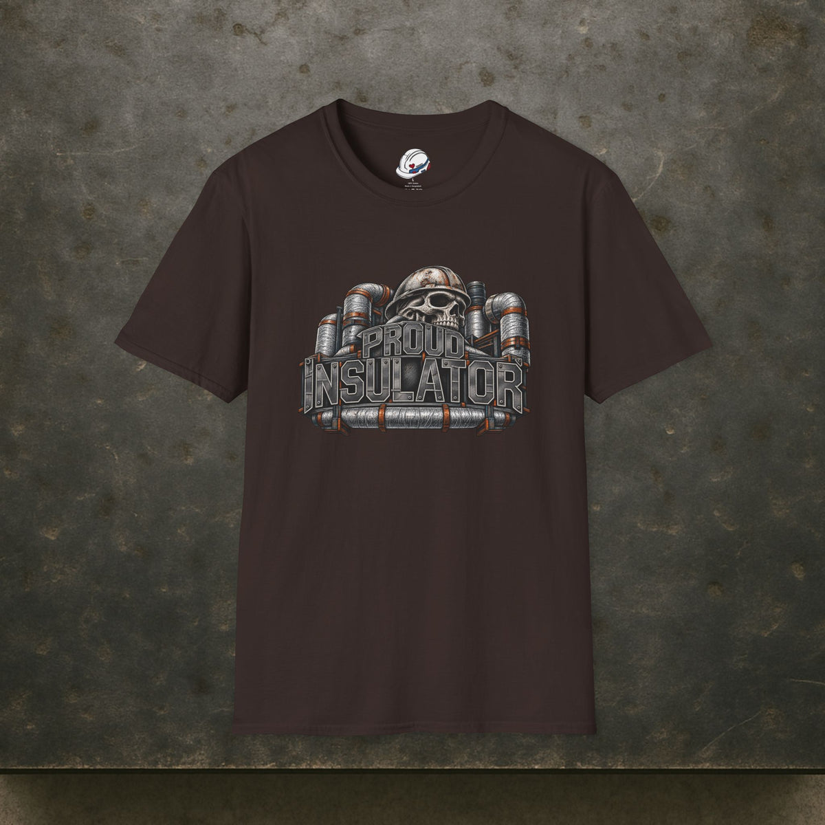 Proud Insulator Hardhat Skull and Wrapped Pipe T-Shirt