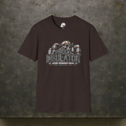Proud Insulator Hardhat Skull and Wrapped Pipe T-Shirt
