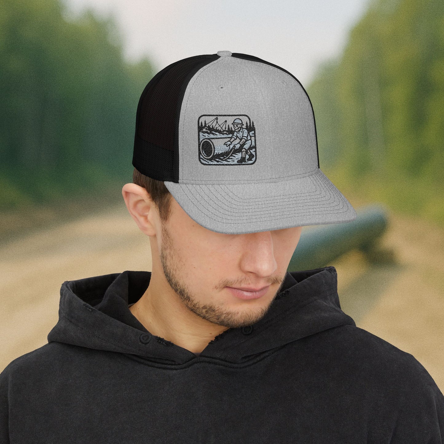Pipeliner Embroidered Hat, Pipeline Skeleton Cap