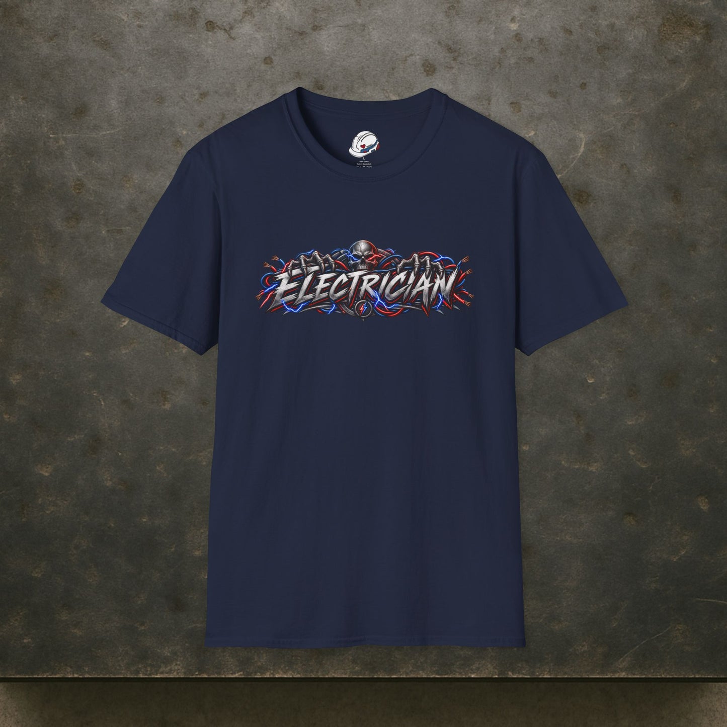 Electrician Skull T-Shirt, Electrical Trades Power Line Work Shirt
