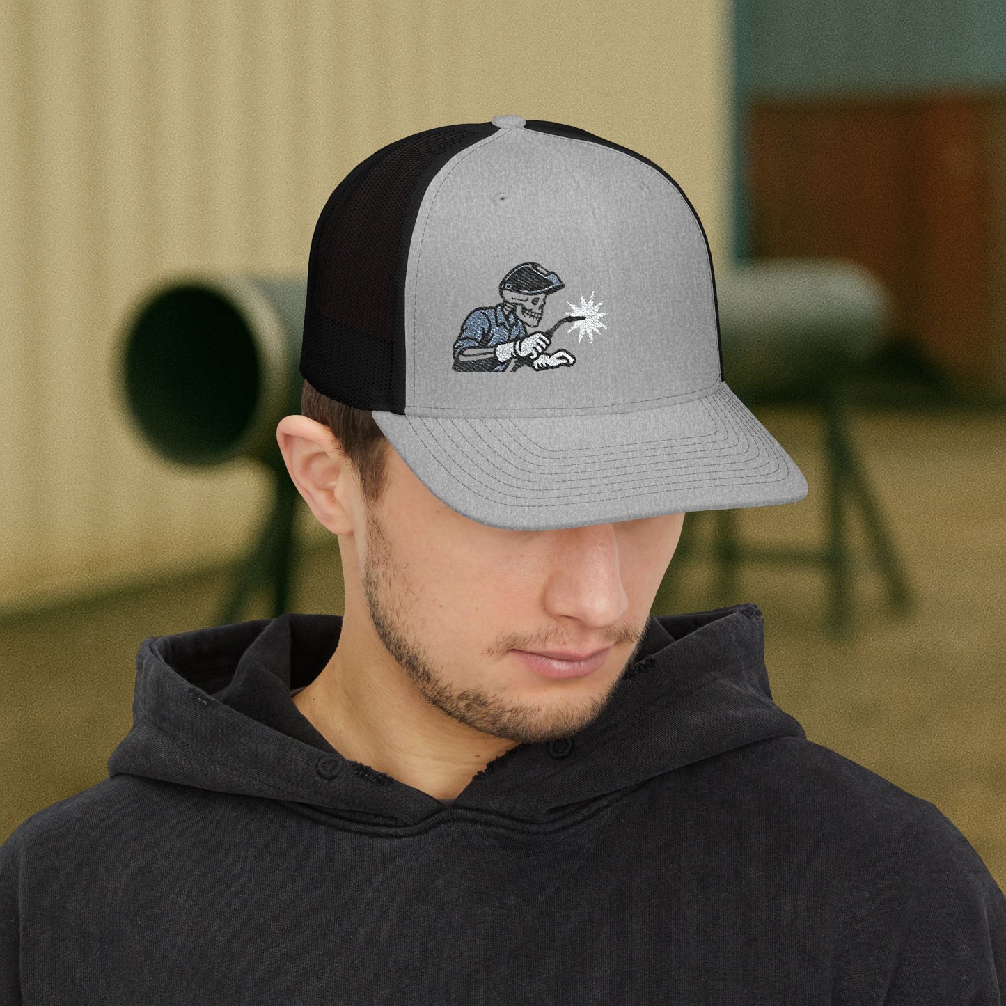 Welder Skeleton Embroidered Hat, Welding Trade Torch Cap