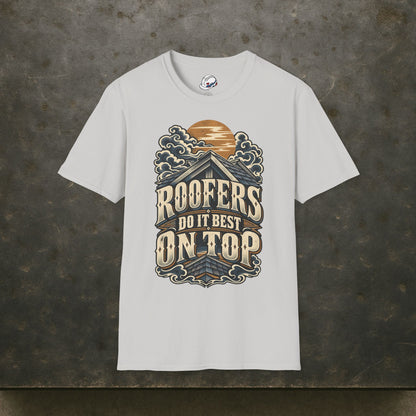 Roofers Do It Best On Top Japanese Woodblock Men's T-Shirt