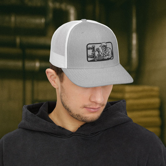 Plumber Solvent Work Hat, Plumbing Skeleton Trade Cap