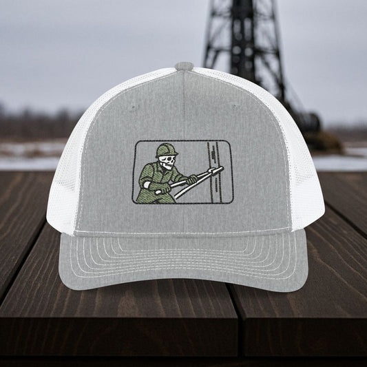 Roughneck Tongs Visual Hat, Skeleton Floorhand Embroidered Cap