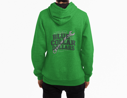 'Blue Collar Dollars' Men's Hoodie, Motivational Sweater