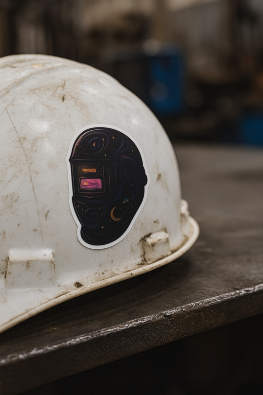 Cosmic Welder Helmet Sticker, hardhat stickers