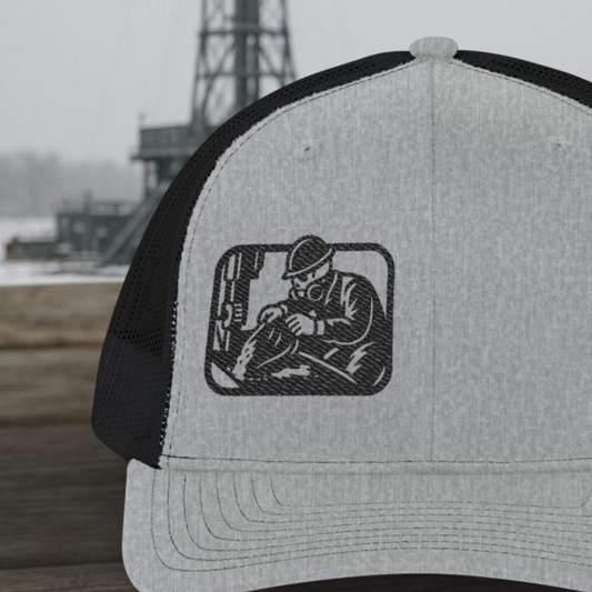 Embroidered Skeleton Derrickhand hat, Derrickhand cap