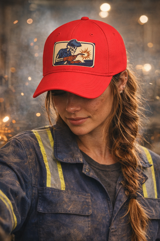Skeleton Welder Torch Work Hat, Welding Trade Cap