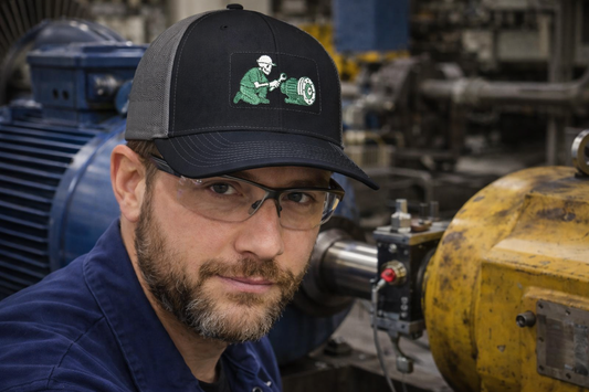 Skeleton Millwright Machinery Install Hat, Industrial Maintenance Cap