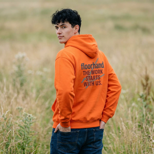“Floorhand The Work Starts With Us” Hoodie, Roughneck Sweater