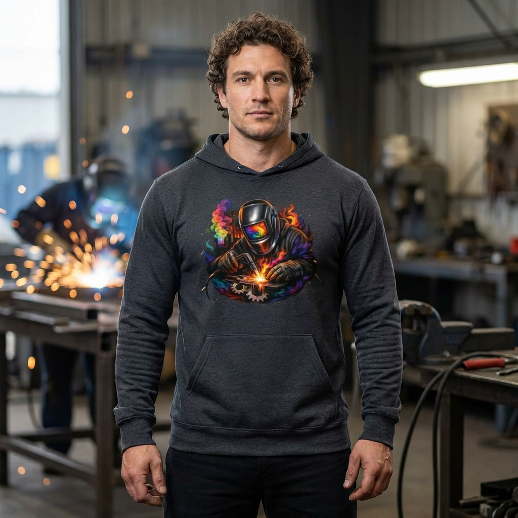 Psychedelic Torch Smoke Welder Hoodie, Welding Sweater