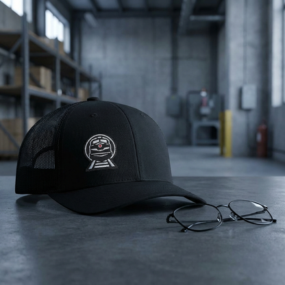 Embroidered Railroad Engine Hat, Railroader Cap