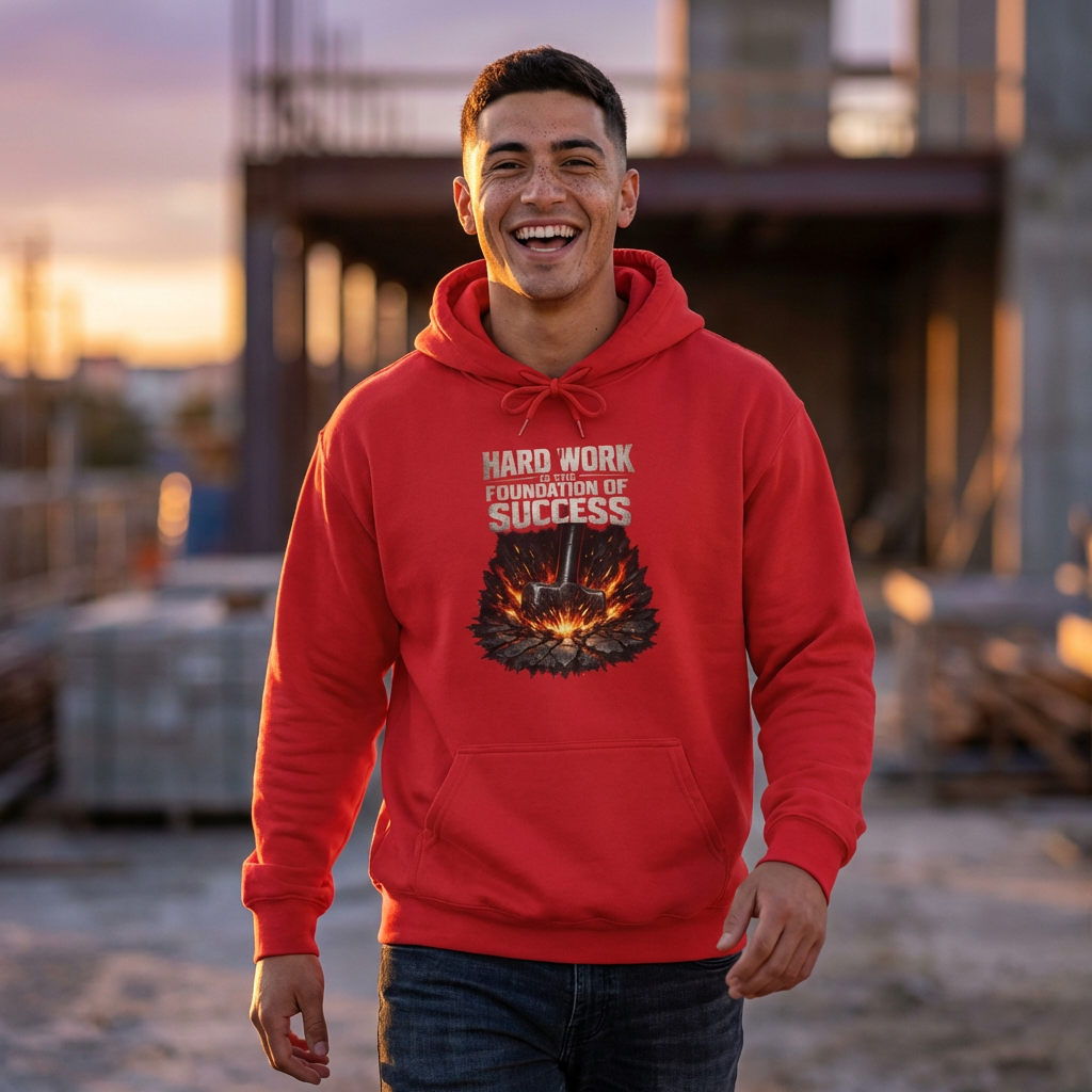 'Hard work is the Foundation of Success' Men's Hoodie, Motivational Sweater