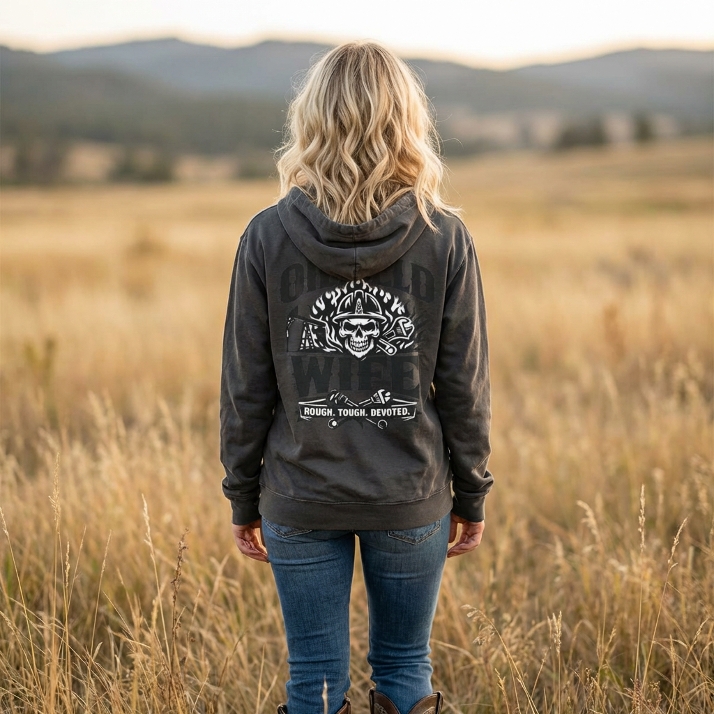 “OILFIELD WIFE” Spouse Hoodie, Oil Field Wife Pride Pullover