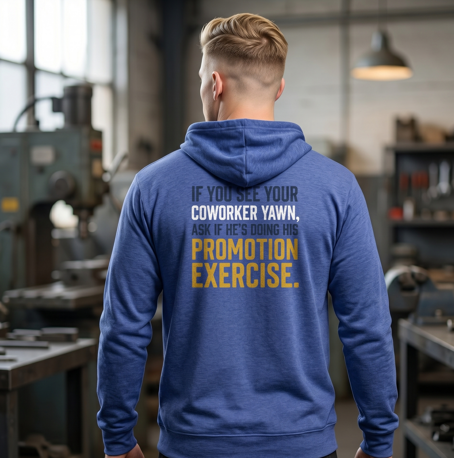 ‘Ask About Promotion Exercise’ Sweater, Workplace Humor Funny Hoodie