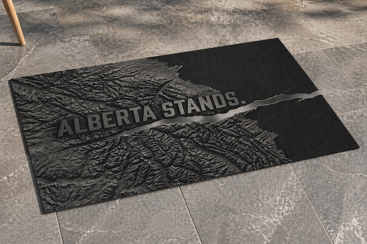 "Alberta Stands" Outdoor Rug, ToughNeck Topographic Patio Rug