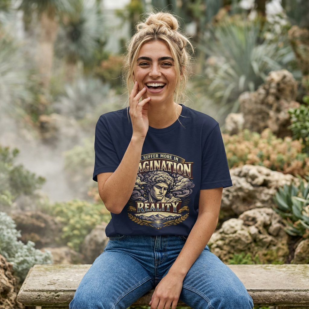 “We Suffer More In Imagination” T-Shirt, Stoic Mindset motivational t-shirt