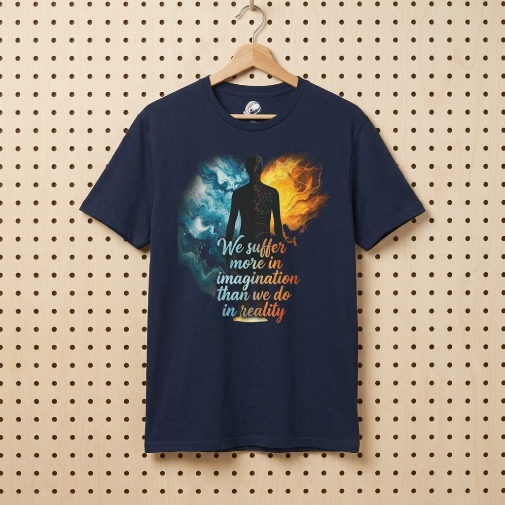 “We Suffer More In Imagination” T-Shirt, Stoic Mindset motivational t-shirt