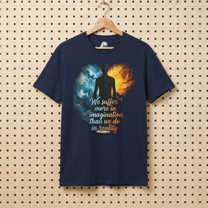 “We Suffer More In Imagination” T-Shirt, Stoic Mindset motivational t-shirt